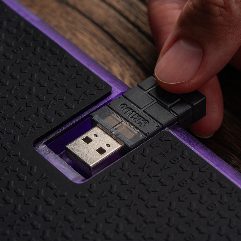 8BitDo Arcade Controller - Transparent Purple Signature Edition - Arcade-Style Game Control Edition